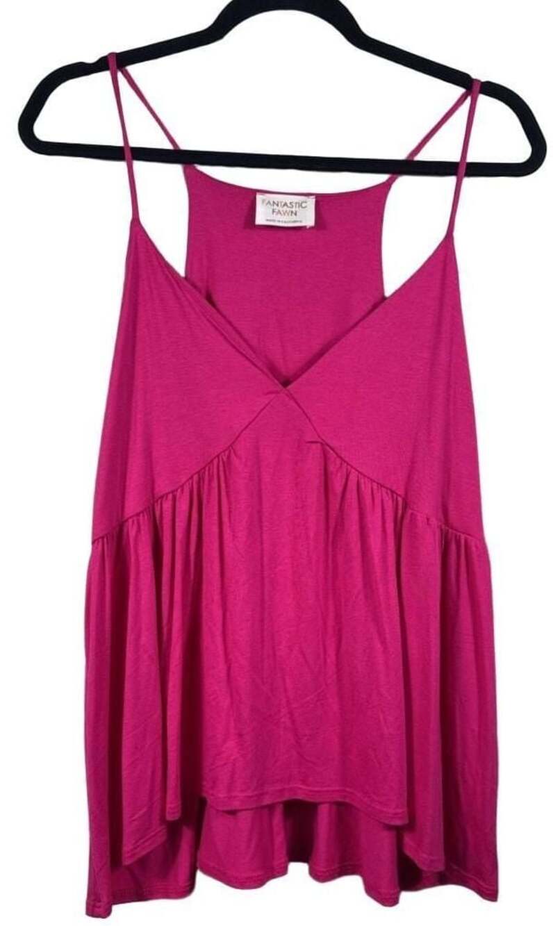 Fantastic Fawn Pink V-Neck Babydoll Swing Tank Top
